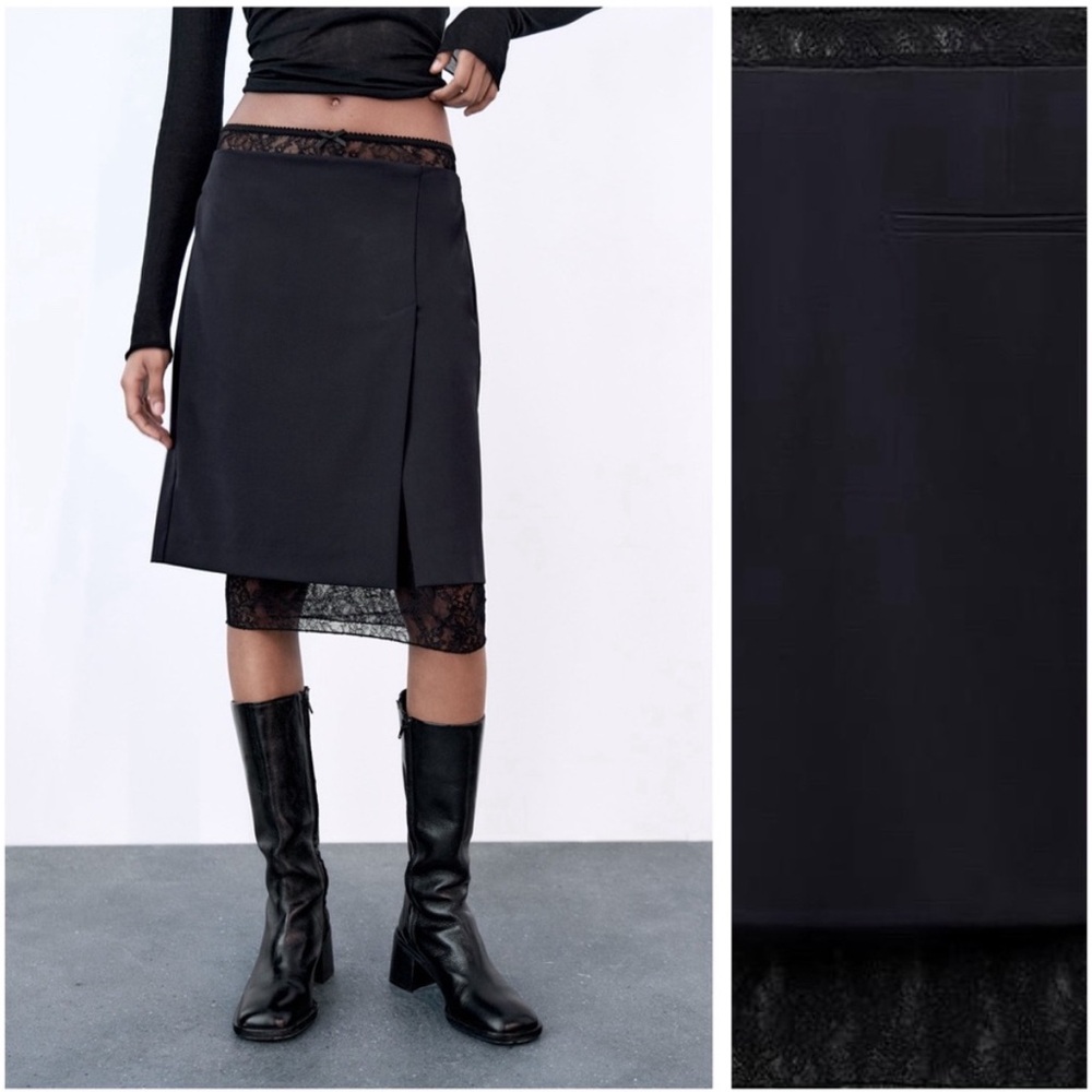 ZARA MIXED 2 IN 1 SKIRT
DARK NAVY